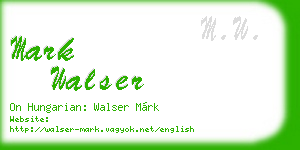 mark walser business card