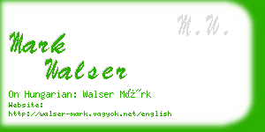 mark walser business card